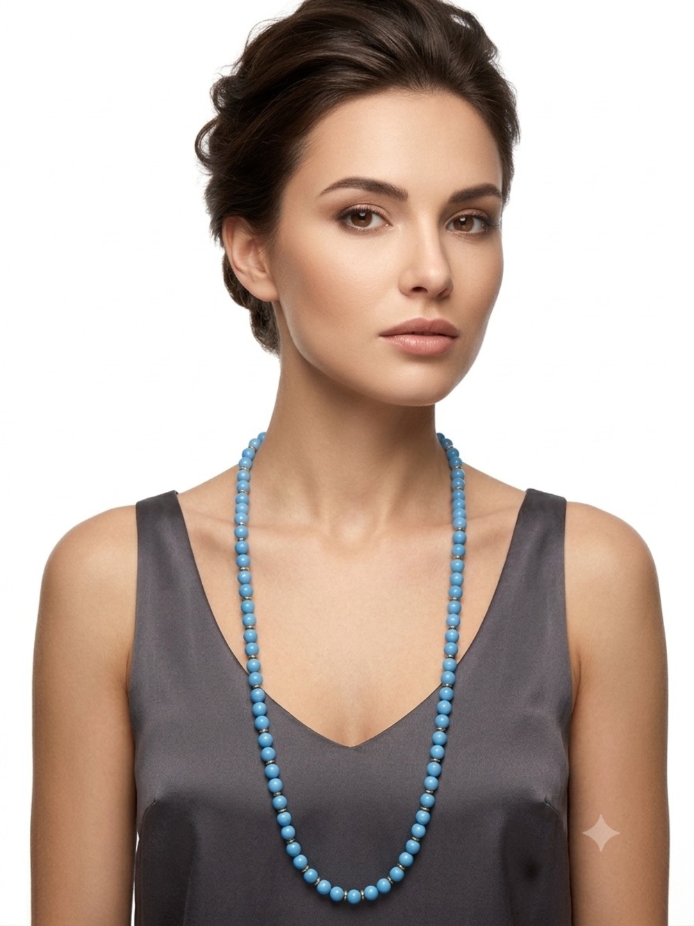 Banana Republic 32” Blue Beaded Long Necklace